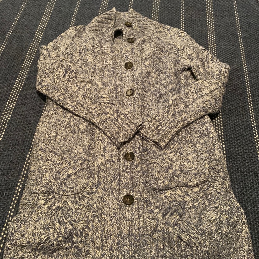 “Point Sur” Blue/White Cardigan - SIZE XS ** GREAT condition!